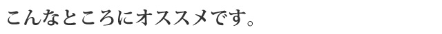 こんなところにオススメ